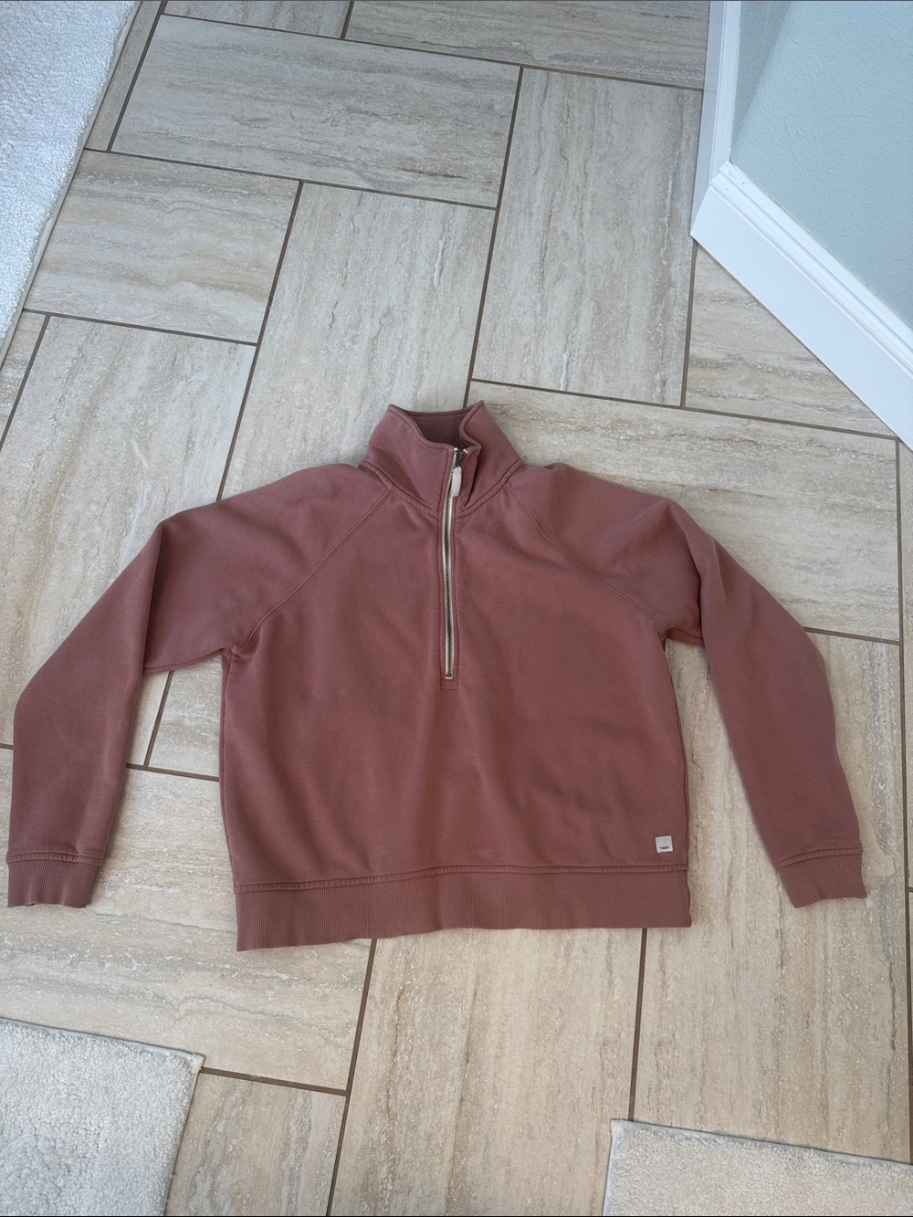 Vuori Restore Half Zip Pullover Sweatshirt Mauve Pink